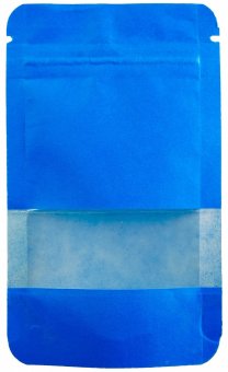 Kraftpapierbeutel BLUE, 140 x 85 mm, mit Sichtfenster, VE50 