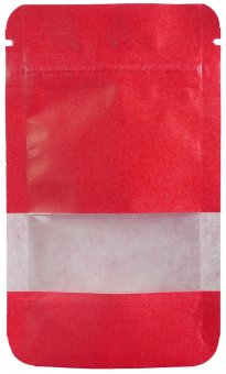Kraftpapierbeutel RED, 140 x 85 mm, mit Sichtfenster, VE50 