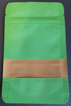 Kraft paper bag GREEN, 140 x 85 mm, with window, 50 pcs. 