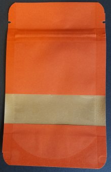 ORANGE, kraft paper bag, 140 x 85 mm, with window, 50 pcs. 