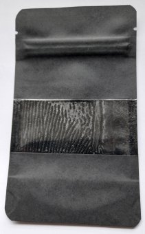 Black kraft paper bag, 140 x 85 mm, with window, 50 pcs. 