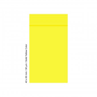 Poly.-Bag 4.0cm x 6.0cm-Thick-90my 500 Pcs. YELLOW COLOR 