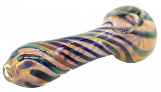 Glas Handpfeife, Glass pipe with Gold fuming, 10cm 