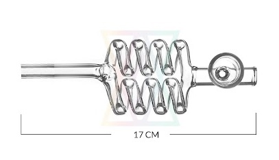 Glaspfeife, Glass Double spiral Pipe, 17cm 