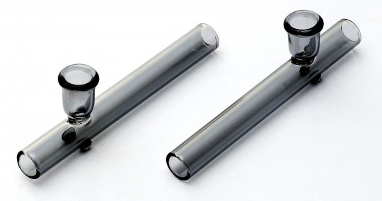 Glass Kawumm, TEAL BLACK Shotgun Pipe, 9mm Ø, 10cm 