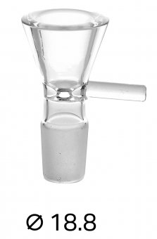 Glass plug head, 18.8, clear, 1 piece 