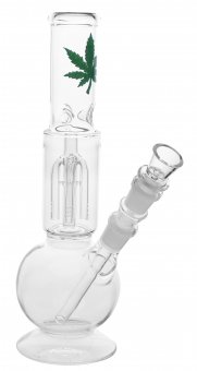 Glas Ice Bong mit Ball und 4-Arm Perculator, 30,5 cm 