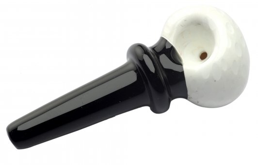 Glass Pipe, black-white, ca. 12cm 