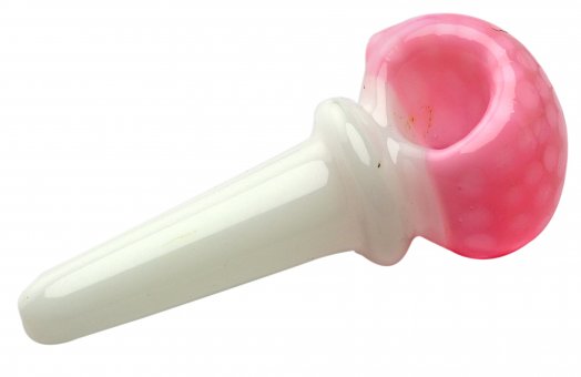 Glas Pfeife, pink/weiß, ca. 12cm 