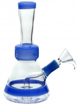 Glasbong, MATT-BLAU, Trommel-Perkolator, ca. 20cm 