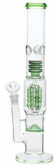 Green Glassbong, Honeycomb + Shower +  Perculator, 45cm 