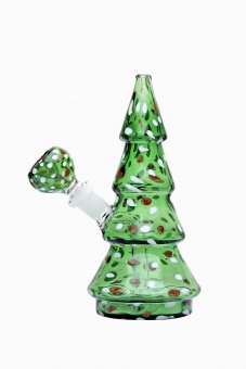 Glass bong, Christmas tree, 18cm 