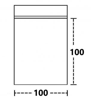 Druckverschlussbeutel  10 mal 10 cm, 50 µ, VE100 