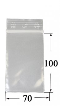 Druckverschlussbeutel  7 mal 10 cm, 50 µ, VE100 