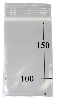 Druckverschlussbeutel  10 mal 15 cm, 50 µ, VE100 