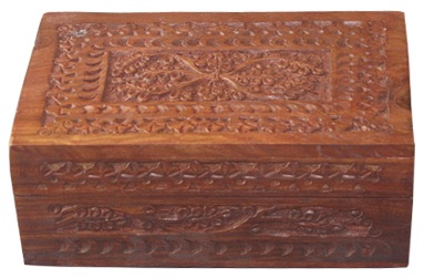 Saranpur Box, Holz geschnitzt 