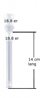 GLAS Diffusor Kupplung 18.8er Schliff, 14 cm lang 