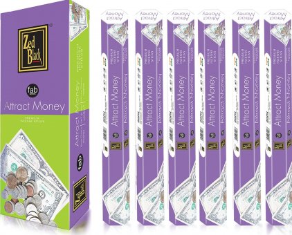 Incense, Zed Black, FAB ATTRACT MONEY, 6 Packs à 20 Stück 