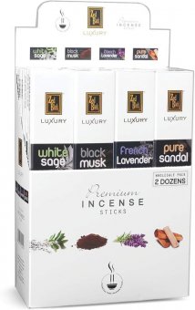 Incense, Zed Black LUXURY, Display 24 Packs 