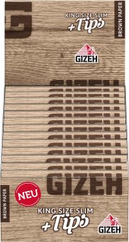 Gizeh King Size Slim BROWN-Extra Fine-26pc.+Tips 
