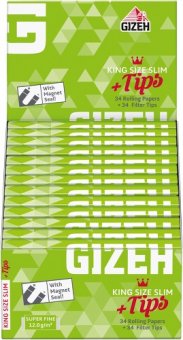 Gizeh King Size Slim Super Fine + Tips, 26er Pack 