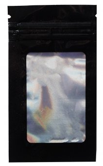 Mylarbeutel WINDOW, 100 x 60mm, VE50, BLACK 