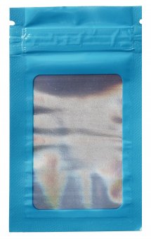 Mylarbeutel WINDOW, 100 x 60mm, VE50, BLUE 