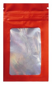 Mylar bag WINDOW 100 x 60mm, VE50, RED 