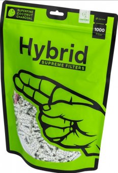 Hybrid Supreme Filters, 6,4 mm Ø, Aktivkohle+Cellulose, 1000 Stück im Beutel 