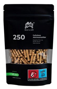 Kailar Cellulose- und Aktivkohlefilter 250er Pack, ORGANIC, 5.9mmØ 