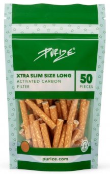 PURIZEactivated carbon filte, 1 x 50 into bag, EXTRA LONG SIZE, 40mm long, 6mmØ, white 