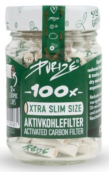 PURIZE Aktivkohlefilter 1x100 WEISS im Glas 5.9mmØ 