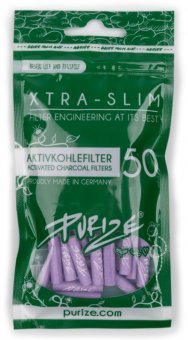 PURIZE Aktivkohlefilter 'LILA' 1x50, 5,9 mm Ø, XTRA Slim Size 