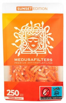 MEDUSA Activecoal filter 250 pcs., 6 mm Ø Slim SUNSET 