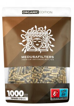 MEDUSA Aktivkohle- und Zellstoffilter 1000 Stück im Beutel, 6 mm Ø Slim ORGANIC 