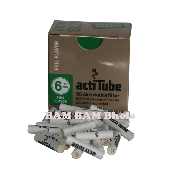 ActiTube - Active Carbon Filters - Extra Slim 6mm - 50 pcs. box
