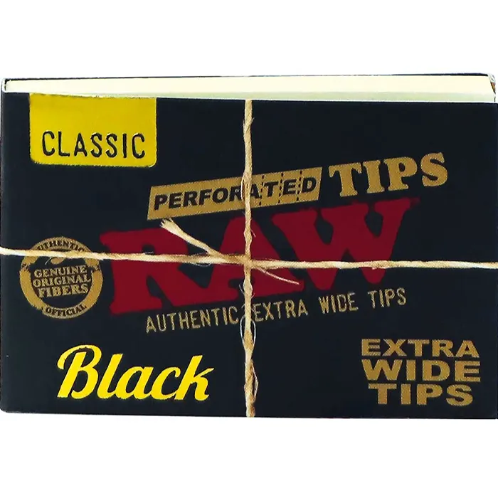 RAW Black Tips Xtra Wide, 4 X 6cm, Perforated-TIP57-Raw_2.webp