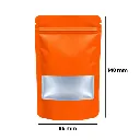 Small WINDOW Mylar Bag, 140 X 85 Mm, Pack Of 50, ORANGE-MBW14085OR-Bam Bam Bhole_2.webp