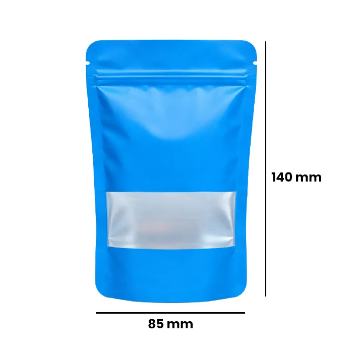 Small WINDOW Mylar Bag, 140 X 85 Mm, Pack Of 50, BLUE-MBW14085BL-Bam Bam Bhole_2.webp