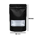 Small WINDOW Mylar Bag, 140 X 85 Mm, Pack Of 50, BLACK-MBW14085BK-Bam Bam Bhole_2.webp