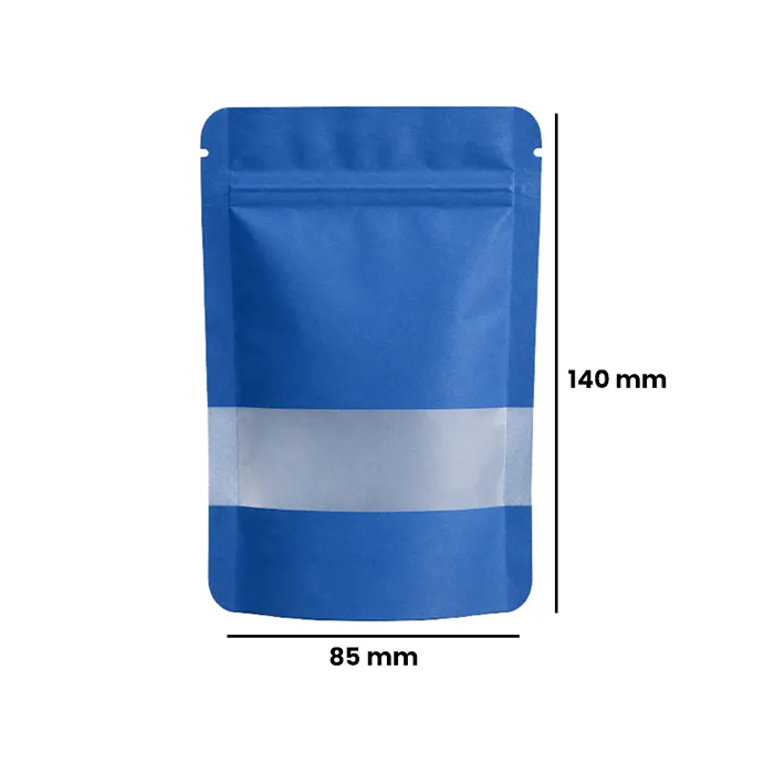 Kraft Paper Bag, 140 X 85 mm, VE 50, Blue-KP1BL-Bam Bam Bhole_2.webp
