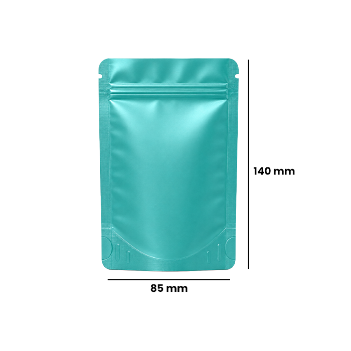 Mylar Bag, 140 X 85 mm, VE 50, Aqua Green-MB14085GR-Bam Bam Bhole_2.webp