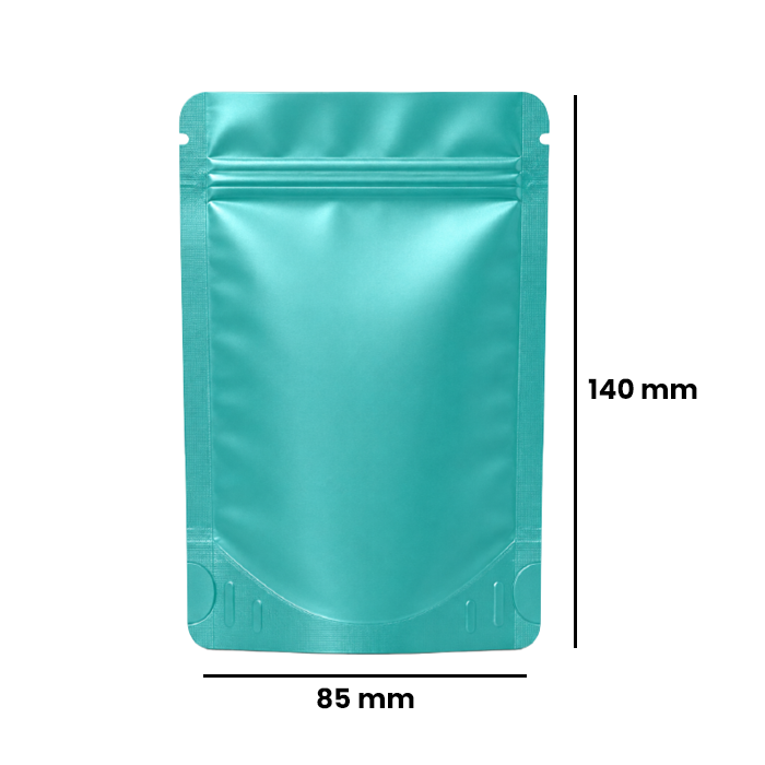 Mylar Bags 140 X 85 Mm, Pack Of 50, Aqua Green-MB14085GR-Bam Bam Bhole_2.webp