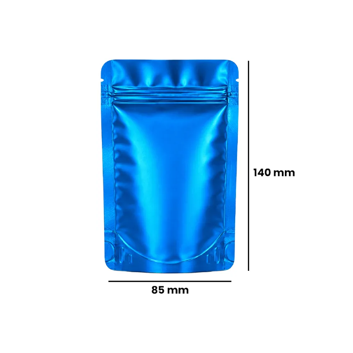 Mylar Bag, 140 X 85 mm, VE 50, Matte Blue-MB14085MBL-Bam Bam Bhole_2.webp