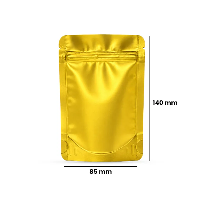 Mylar Bag, 140 X 85 mm, VE 50, Matte Gold-MB14085MGL-Bam Bam Bhole_2.webp