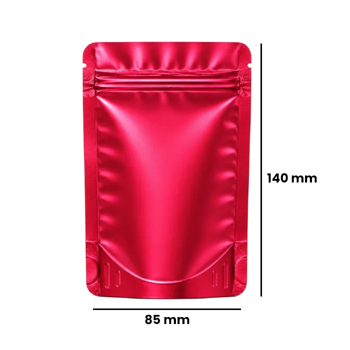 Mylar Bag 140 X 85 Mm, PU50, MATTE Red-MB14085MRD-Bam Bam Bhole_2.webp
