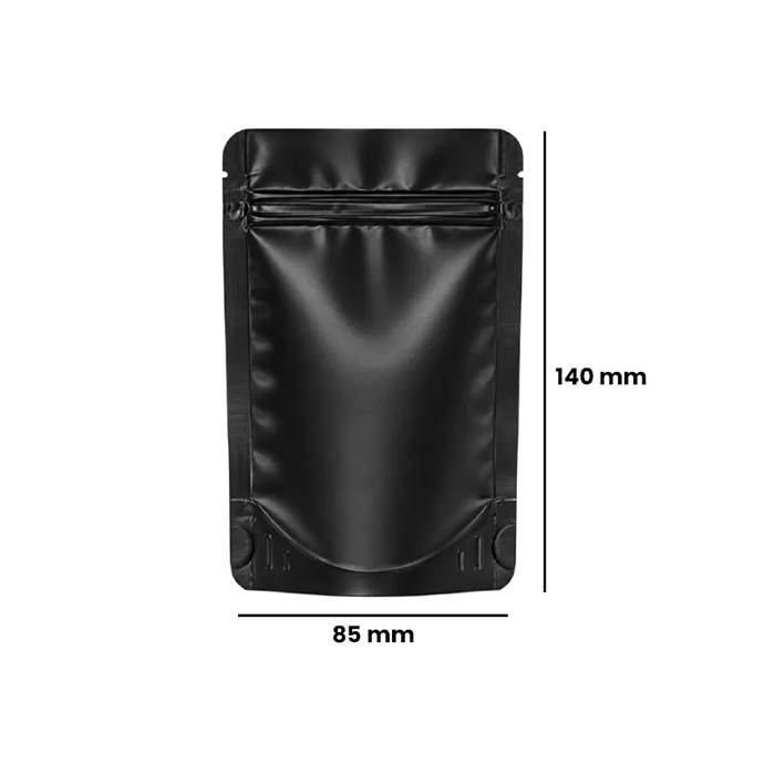 Mylar Bag, 140 X 85 mm, VE 50, Matte Black-MB14085MBK-Bam Bam Bhole_2.webp