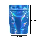Mylar Bags 140 X 85 Mm, Pack Of 50, Blue Holographic-MB14085BLHOL-Bam Bam Bhole_2.webp