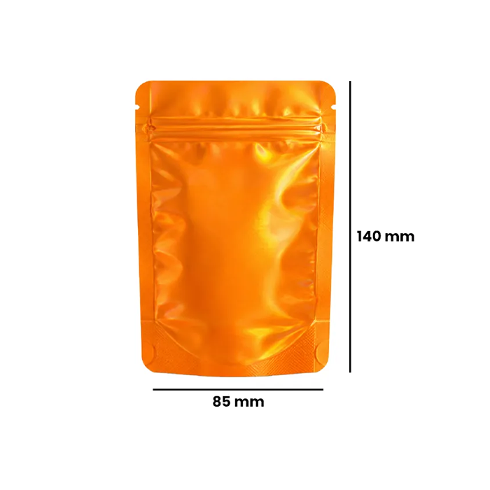 Mylar Bag, 140 X 85 mm, VE 50, Orange Holographic -MB14085ORHOL-Bam Bam Bhole_2.webp