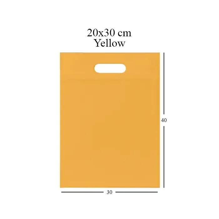 Shopping Bags S, 20 × 30 cm, Yellow – Pack of 100-NWBAG42-Bam Bam Bhole_2.webp